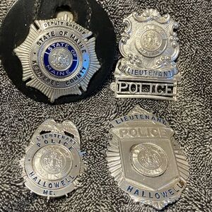 4 vintage POLICE BADGES from State of MAINE